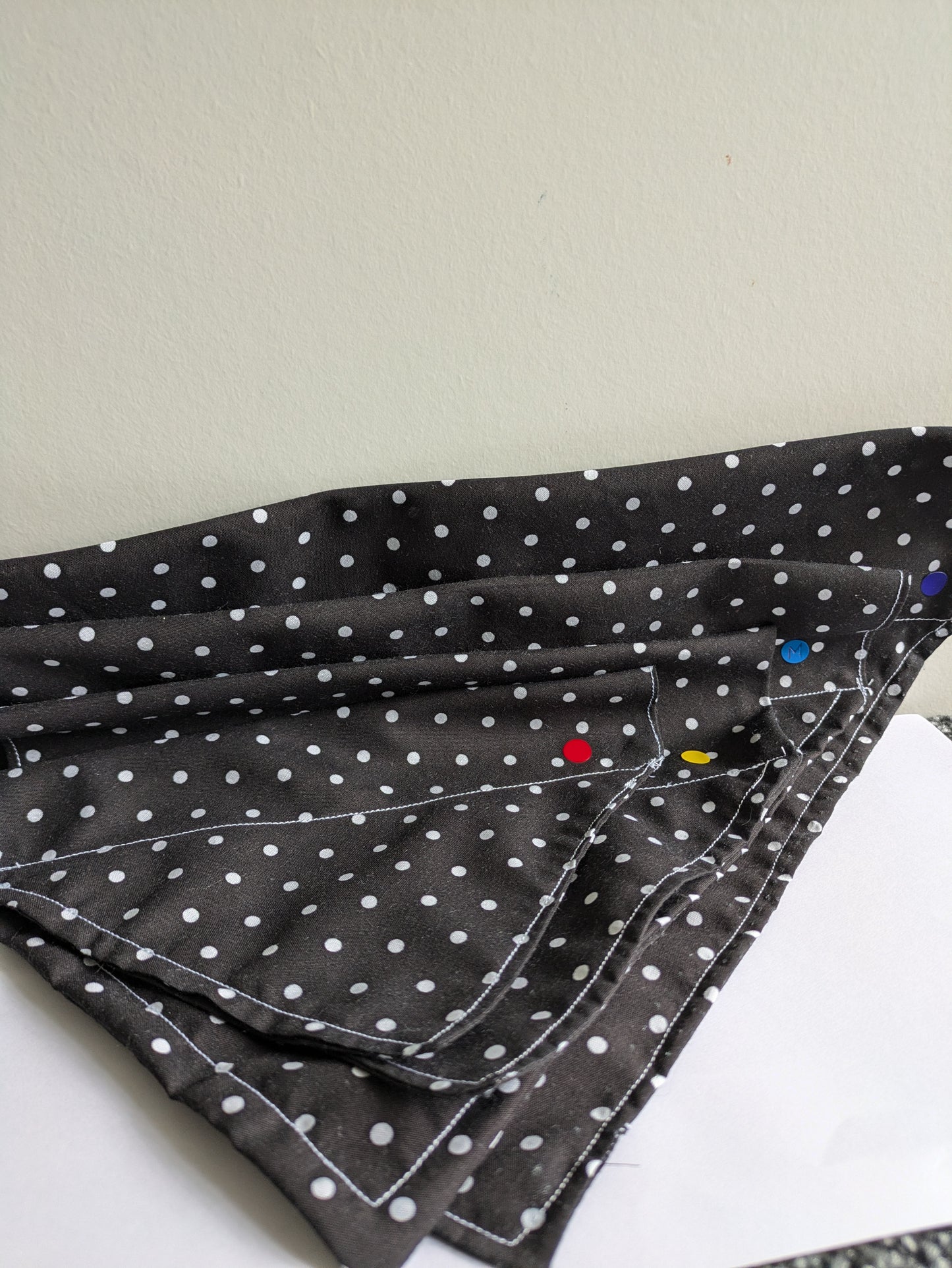 Black polka dot Bandana